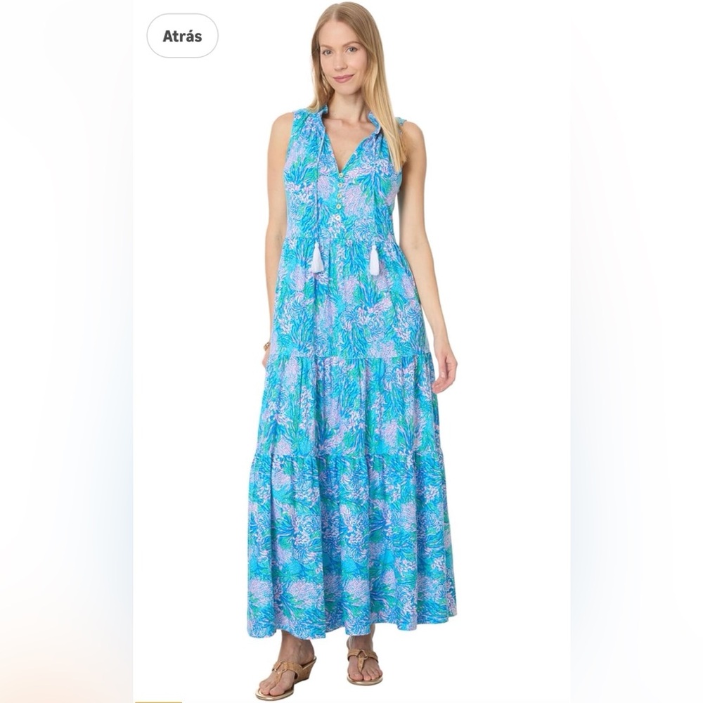 Lilly Pulitzer Malone Women's Long Dress with fun tassels. Size Small.